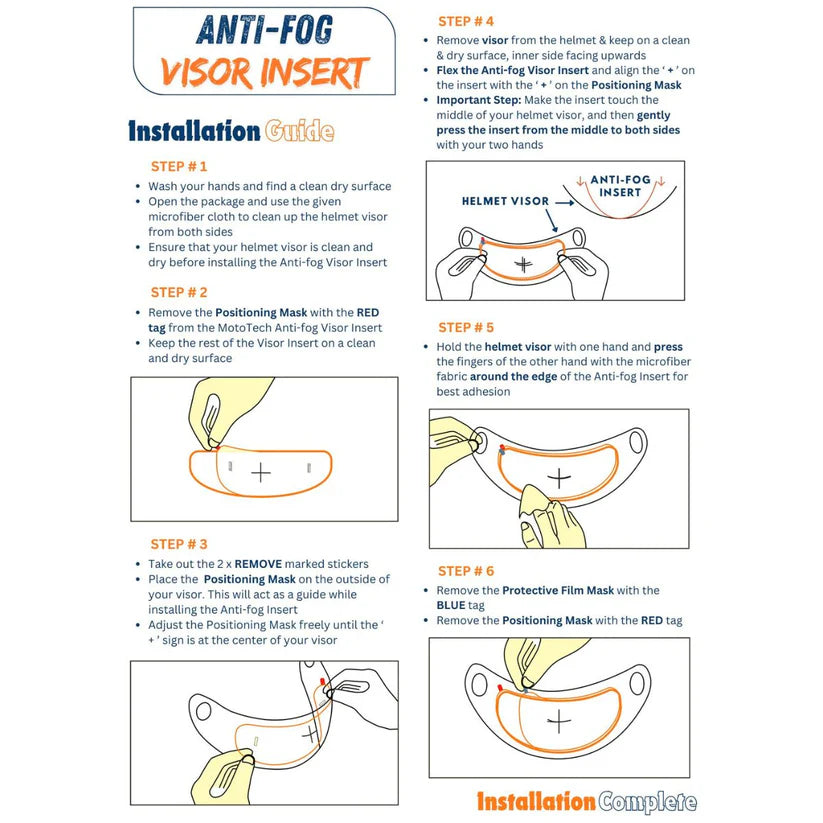 Anti Fog Visor Insert - Universal - Clear