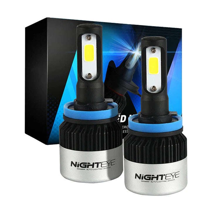 NIGHTEYE 160W H1 LED Fog Light Bulbs – 6500K Super Bright White, 800 Lumens, IP68, 2-Pack