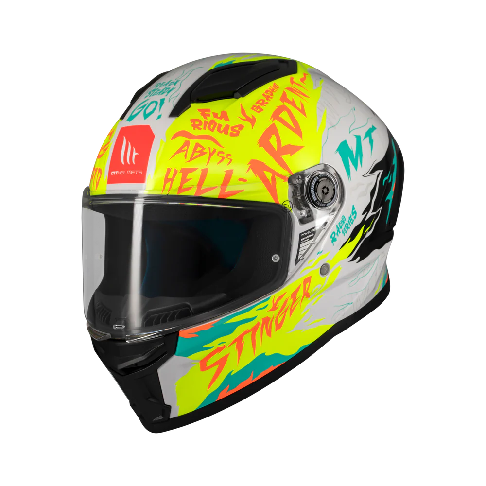 MT Stinger 2 Ardent A3 Gloss Full Face Helmet – ECE 22.06 & 5-Star SHARP Rated Graphic Helmet