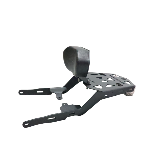 MotoCare Black CNC Carrier with Plate & Backrest for Royal Enfield Himalayan