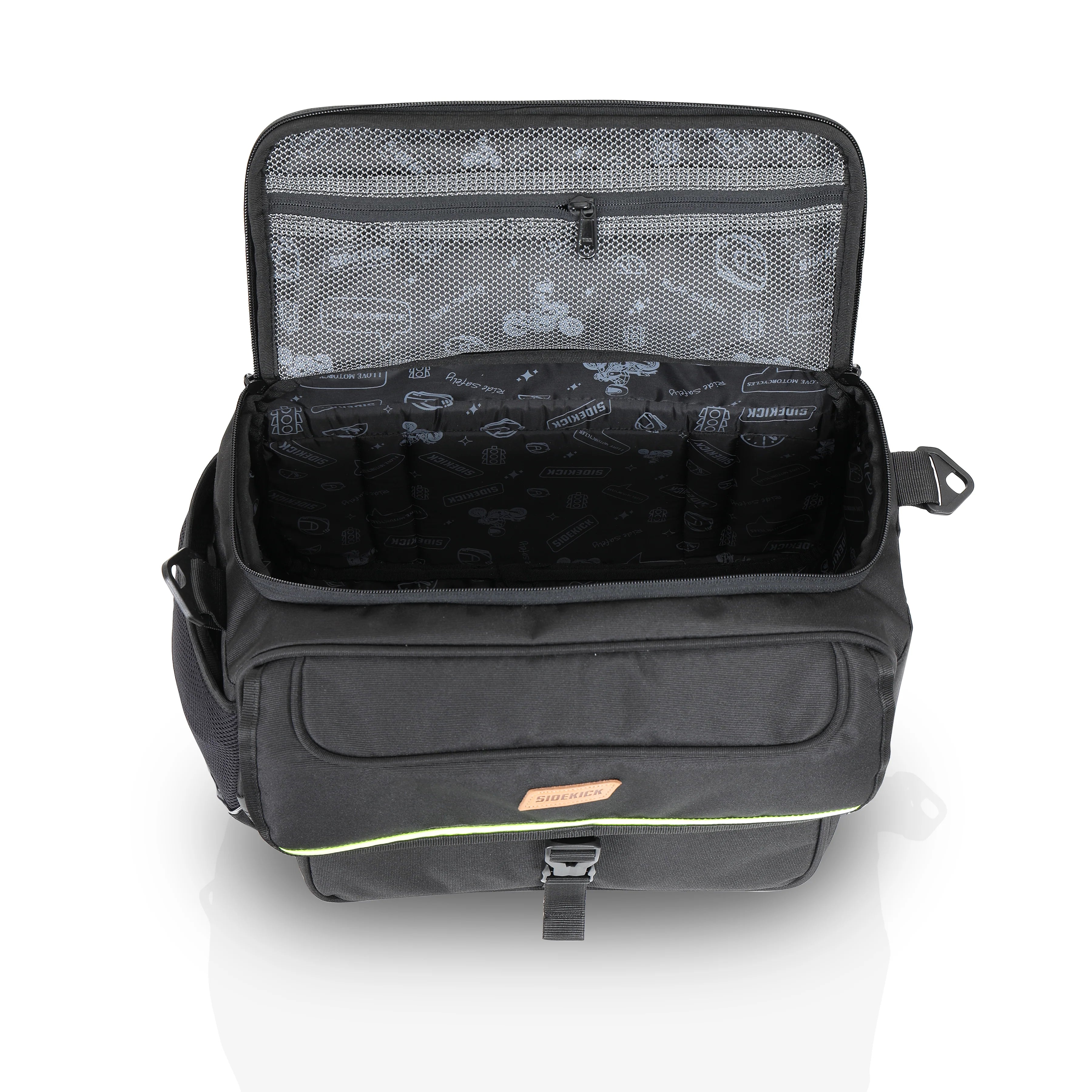 SideKick Cruiser 50Ltrs Saddlebags for All Motorcycles with a Straight Exhaust with Waterproof Rain Cover.