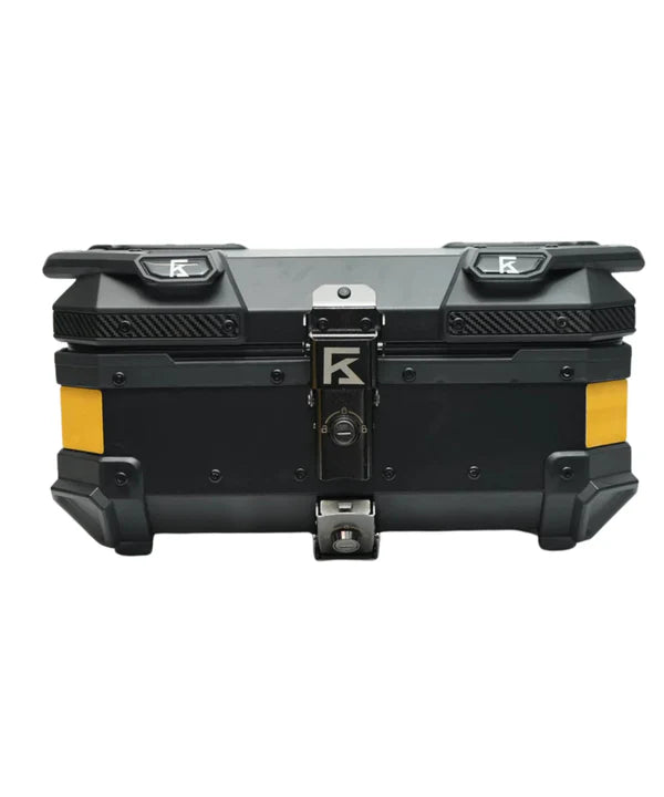 Kolga Bros Aluminium Alloy Carbon Moto Trunk 28L Top Box Black Yellow (KBMT-05-28)