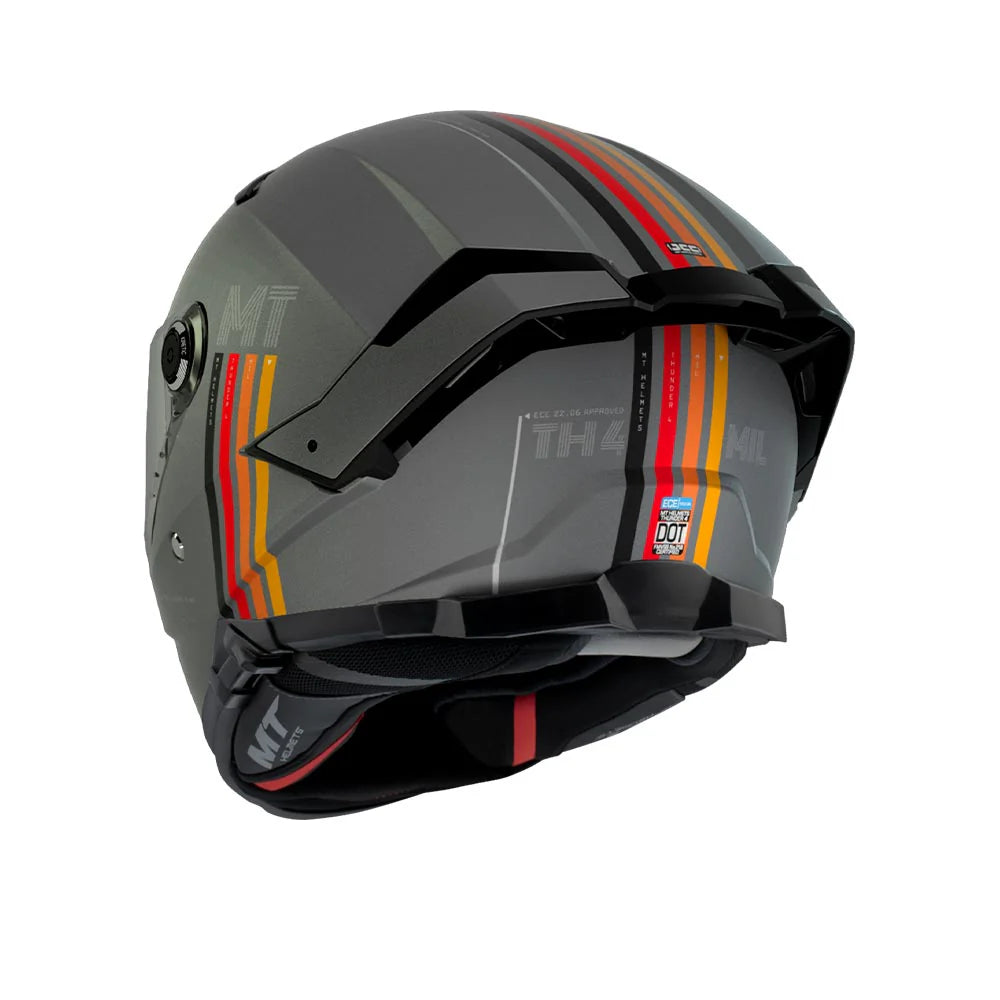 MT Thunder 4 SV MIL C2 Grey Gloss Motorcycle Riding Helmet