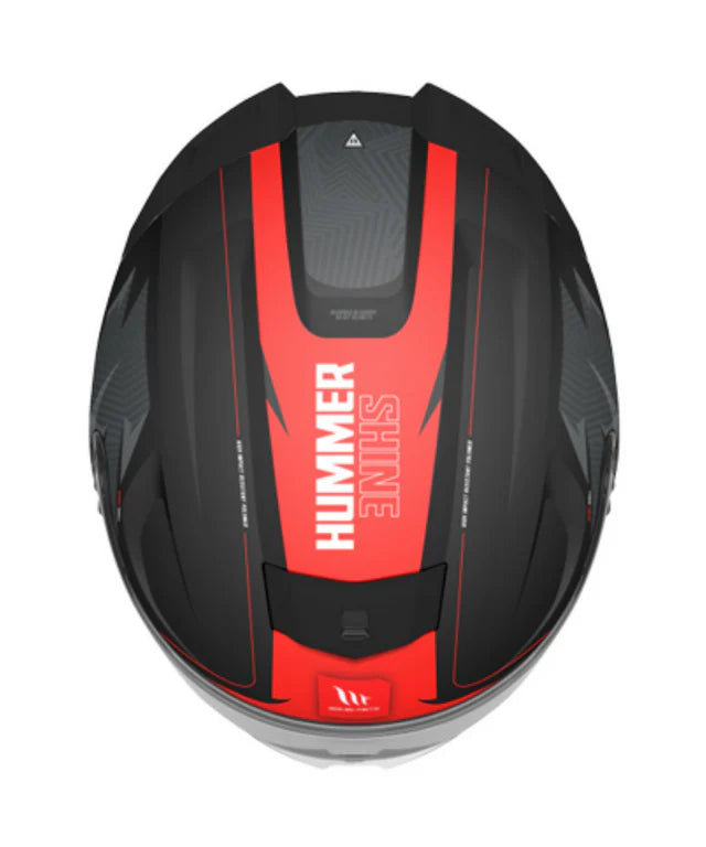 MT Hummer Shine B5 Gloss Motorcycle Full Face Helmet | B5 Gloss Black Red