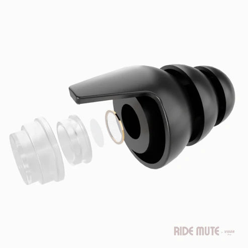 RideMute Level 2 Motorcycle Earplugs by VisorPro 24dB Noise Filter