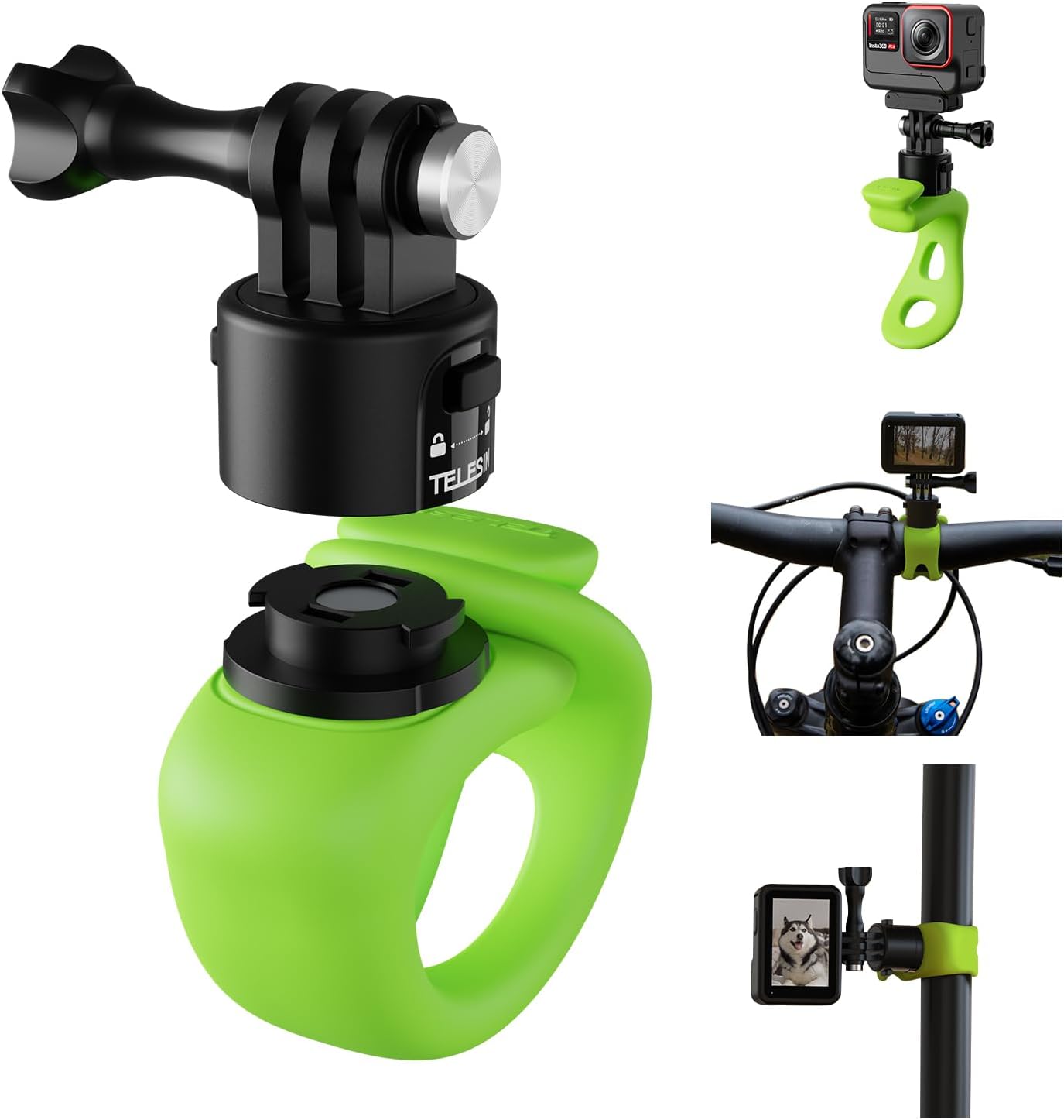 TELESIN Quick Release Elastic Small Q Handlebar Mount