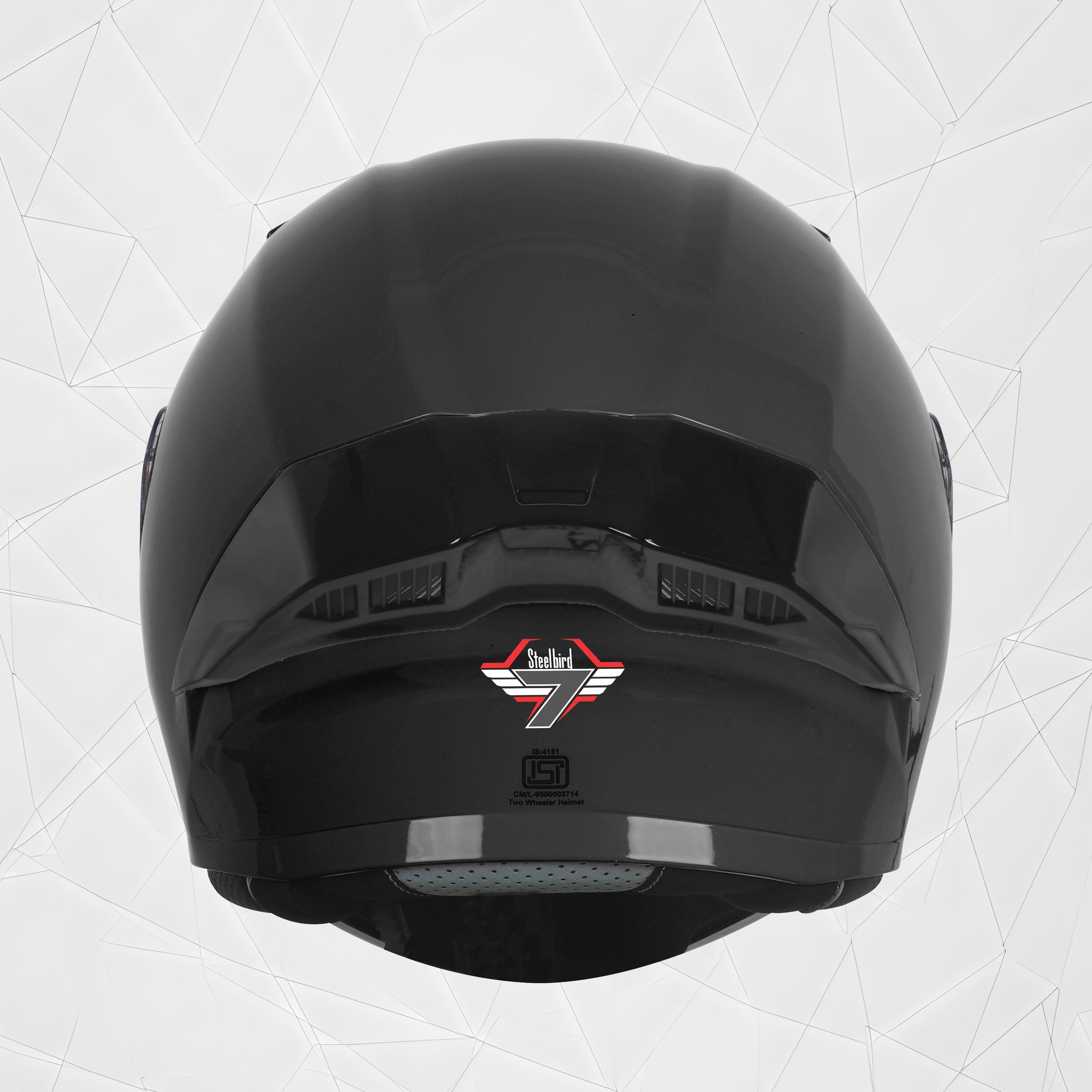 Steelbird SBA-20 7Wings ISI Certified Flip-Up Helmet with Black Spoiler – Glossy Black