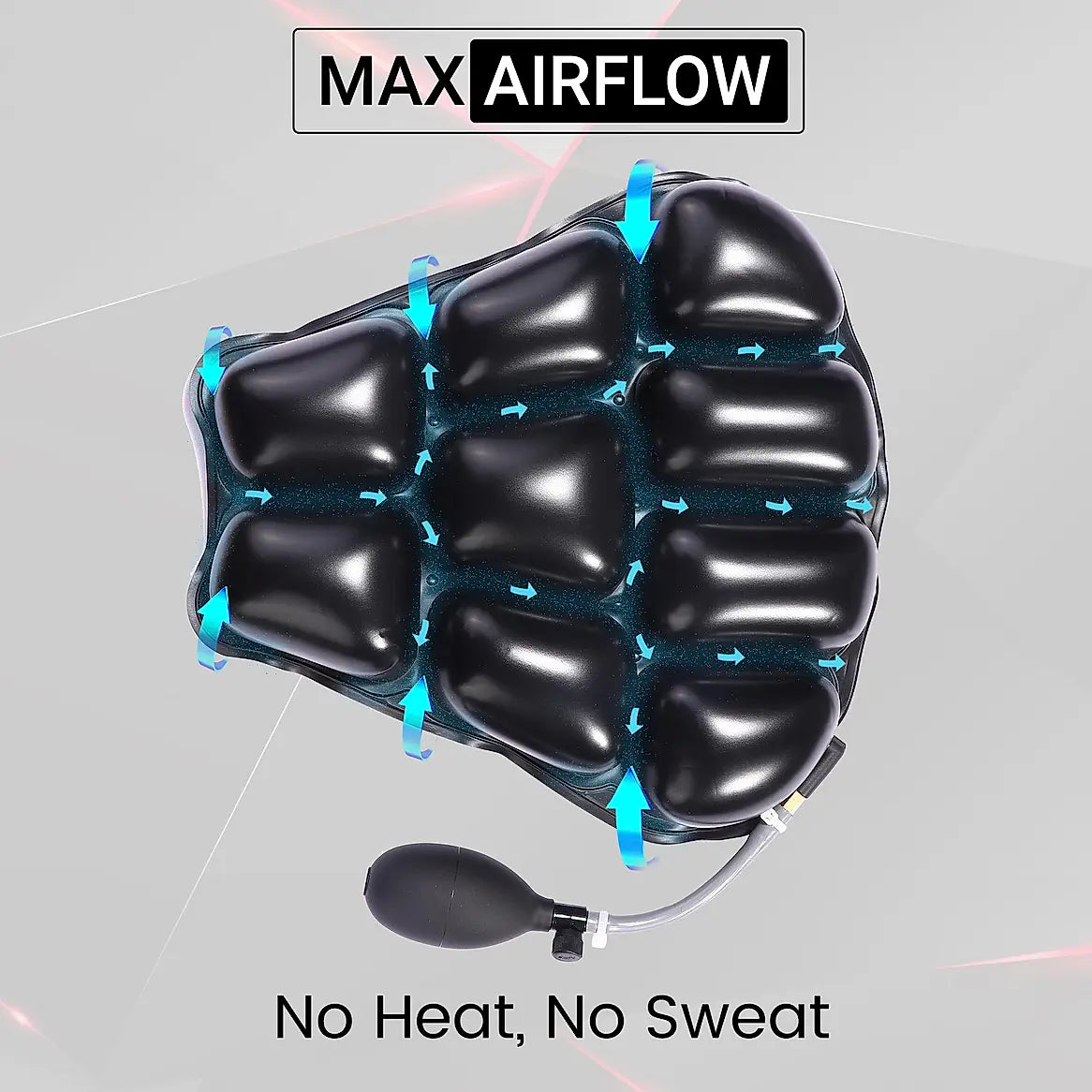 Air Bubble Airseat for Motorcycle and Car Lumbar Support - Sports Premium with Pump | Grand Pitstop