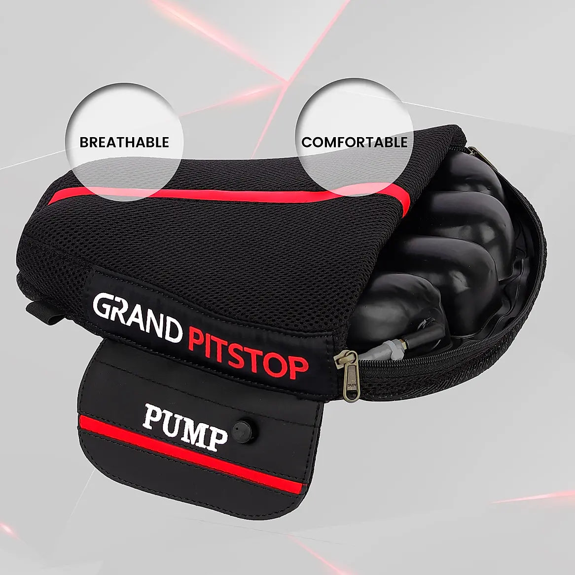 Air Bubble Airseat for Motorcycle and Car Lumbar Support - Sports Premium with Pump | Grand Pitstop