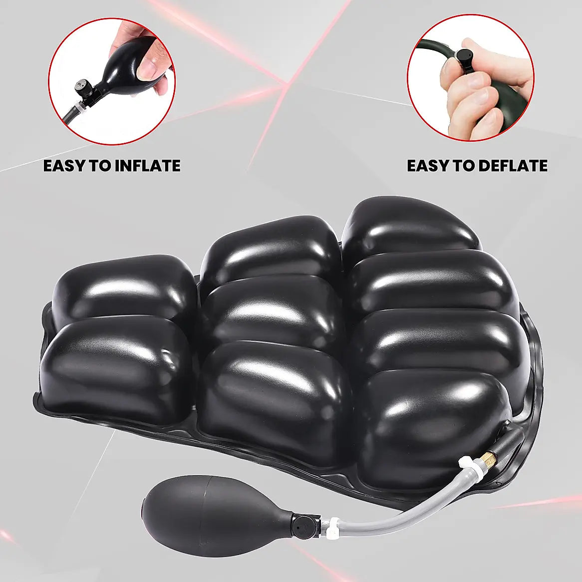 Air Bubble Airseat for Motorcycle and Car Lumbar Support - Sports Premium with Pump | Grand Pitstop