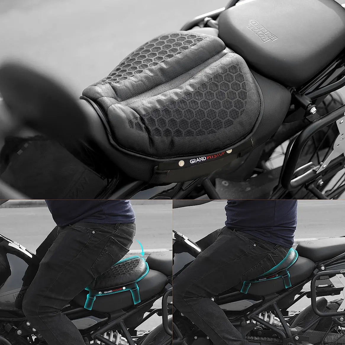Motorcycle Honeycomb Gel Air Seat - Grand Pitstop