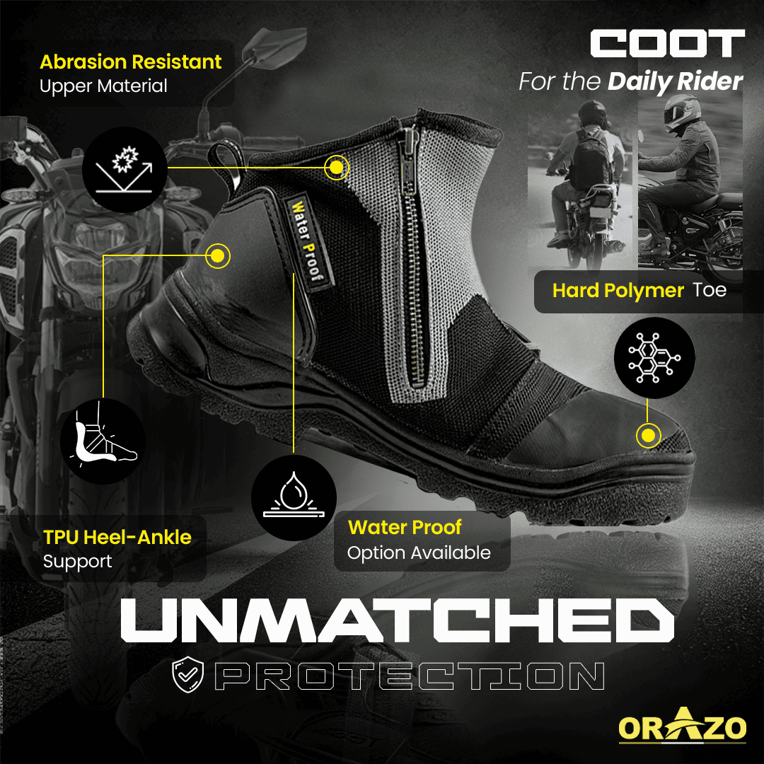 Orazo COOT Motorcycle Riding Boots – Footwear for Daily Riding