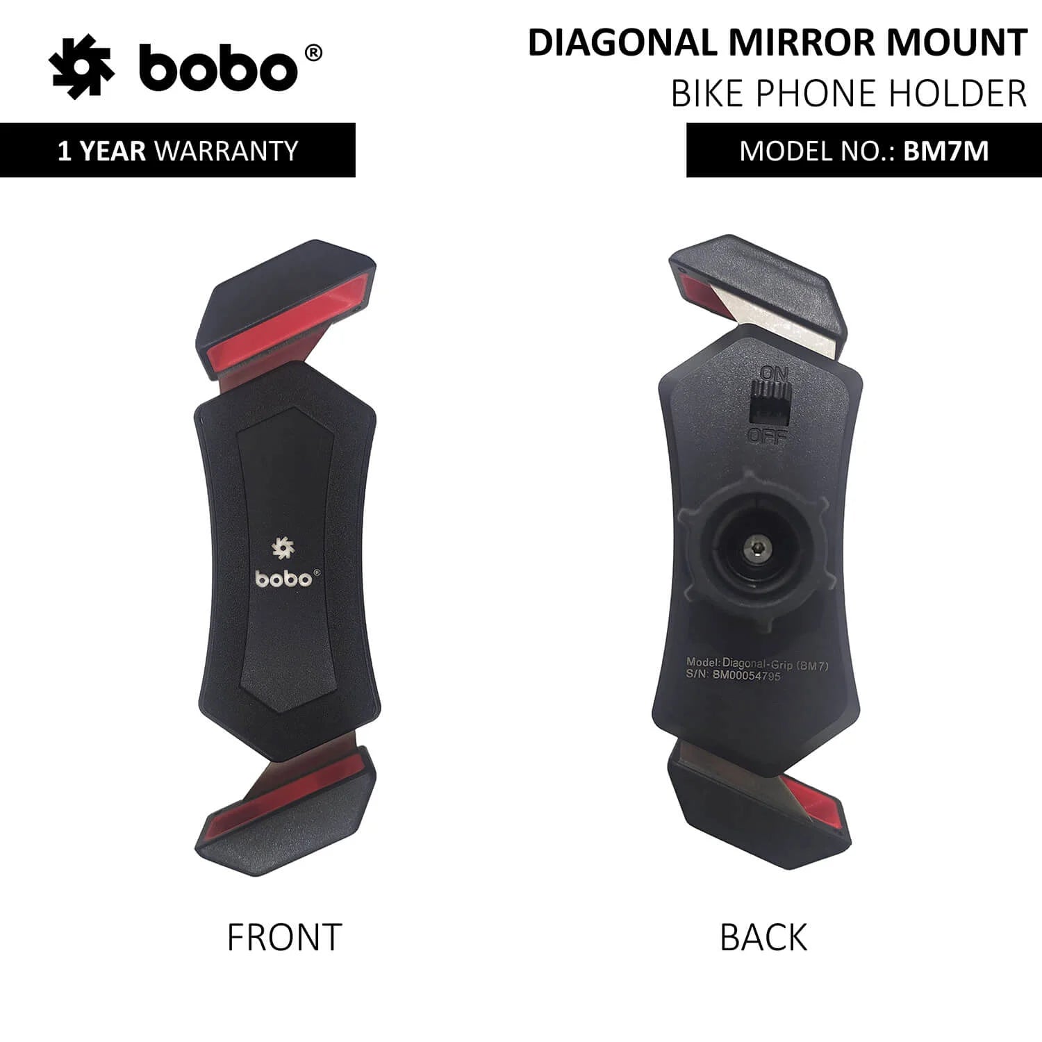 BOBO BM7M Diagonal-Grip Bike / Cycle Phone Holder Motorcycle Mobile Mount