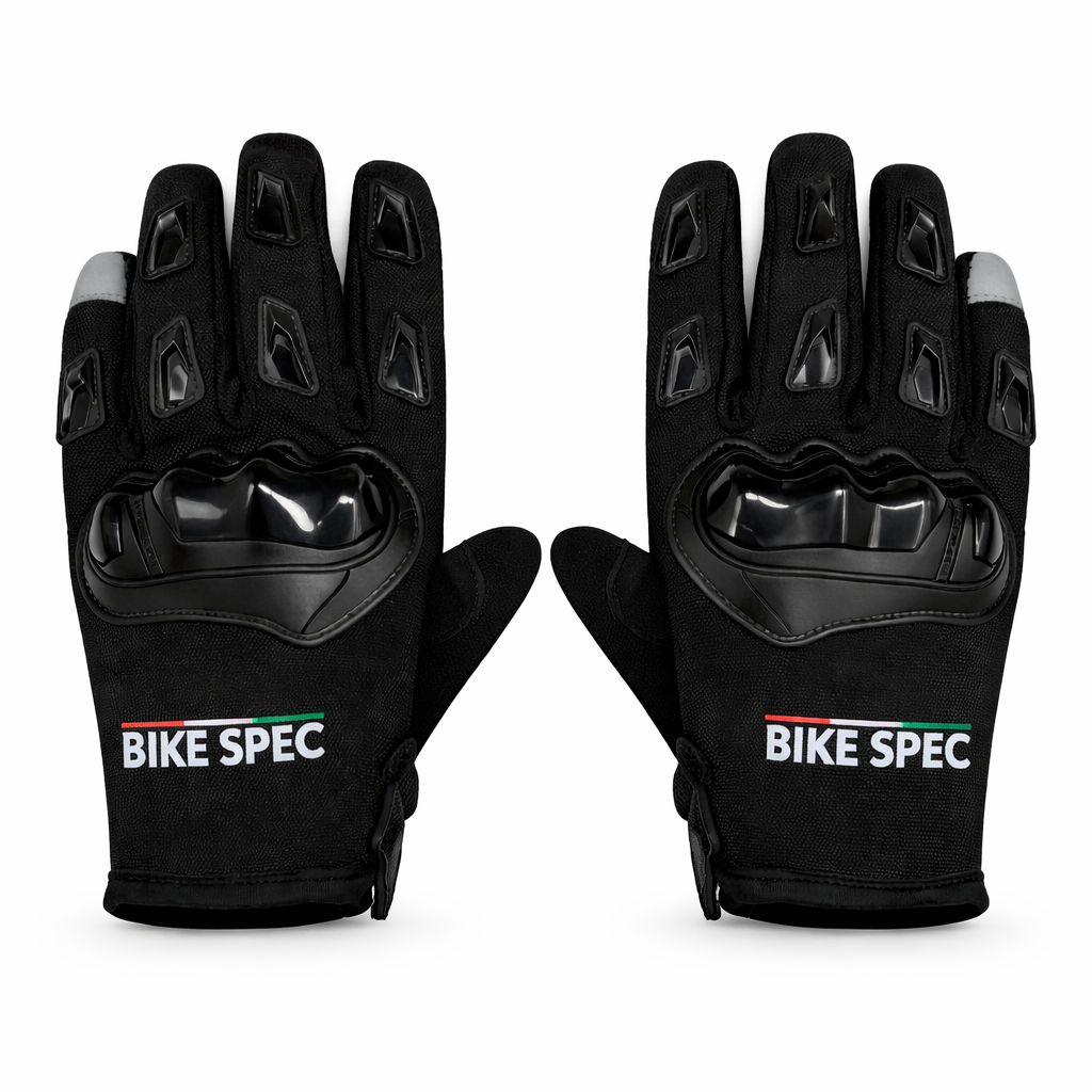BIKE SPEC Protective Full Finger Riding Gloves | Anti-Skid Breathable Motorcycle Gloves
