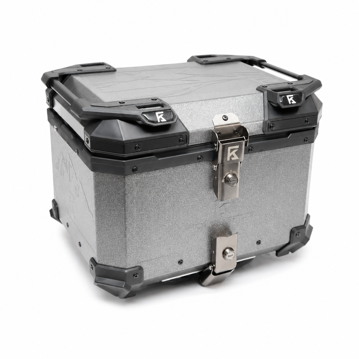 Kolga Bros Beast Moto Trunk with Terra Lock Aluminium Alloy Top Box – Silver (KBMT-04)