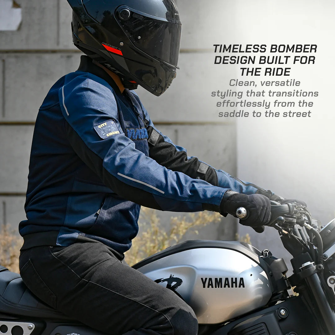 Viaterra Cooper Urban Bomber Mesh Riding Jacket – CE Level 2 Armour | Summer Riding Jacket | Breathable Mesh