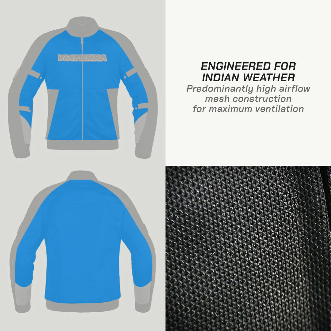 Viaterra Cooper Urban Bomber Mesh Riding Jacket – CE Level 2 Armour | Summer Riding Jacket | Breathable Mesh