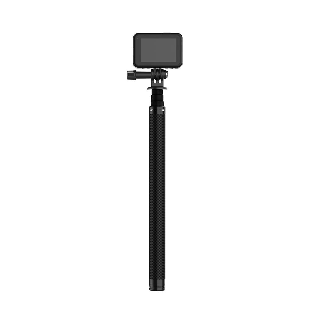 TELESIN 1.16 M Carbon Fiber Selfie Stick Monopod Extendable at 4 Lengths Telescoping Monopod for Go Pro DJI Insta360 Ace