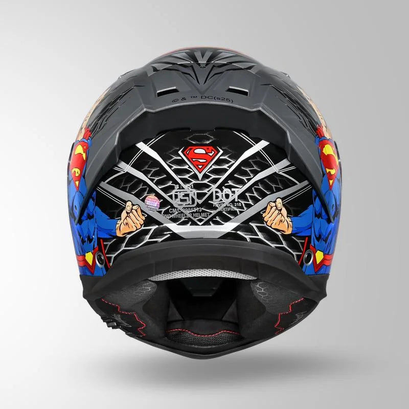 STUDDS HELIOS SUPERMAN EDITION SILVER & BLUE | ISI & DOT Certified HELMET