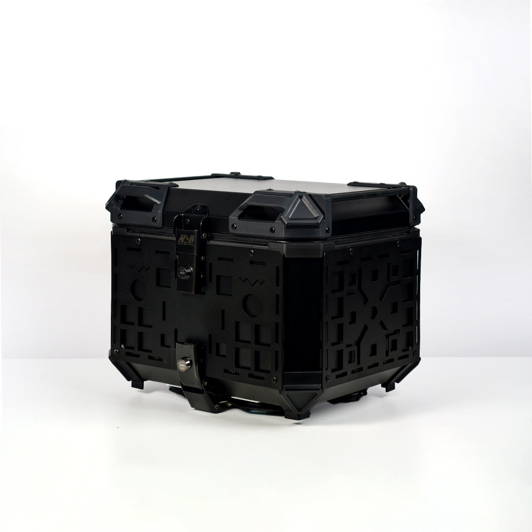 HMD Top Case 45L Premium Black Aluminium with Grill & Free Backrest Pad
