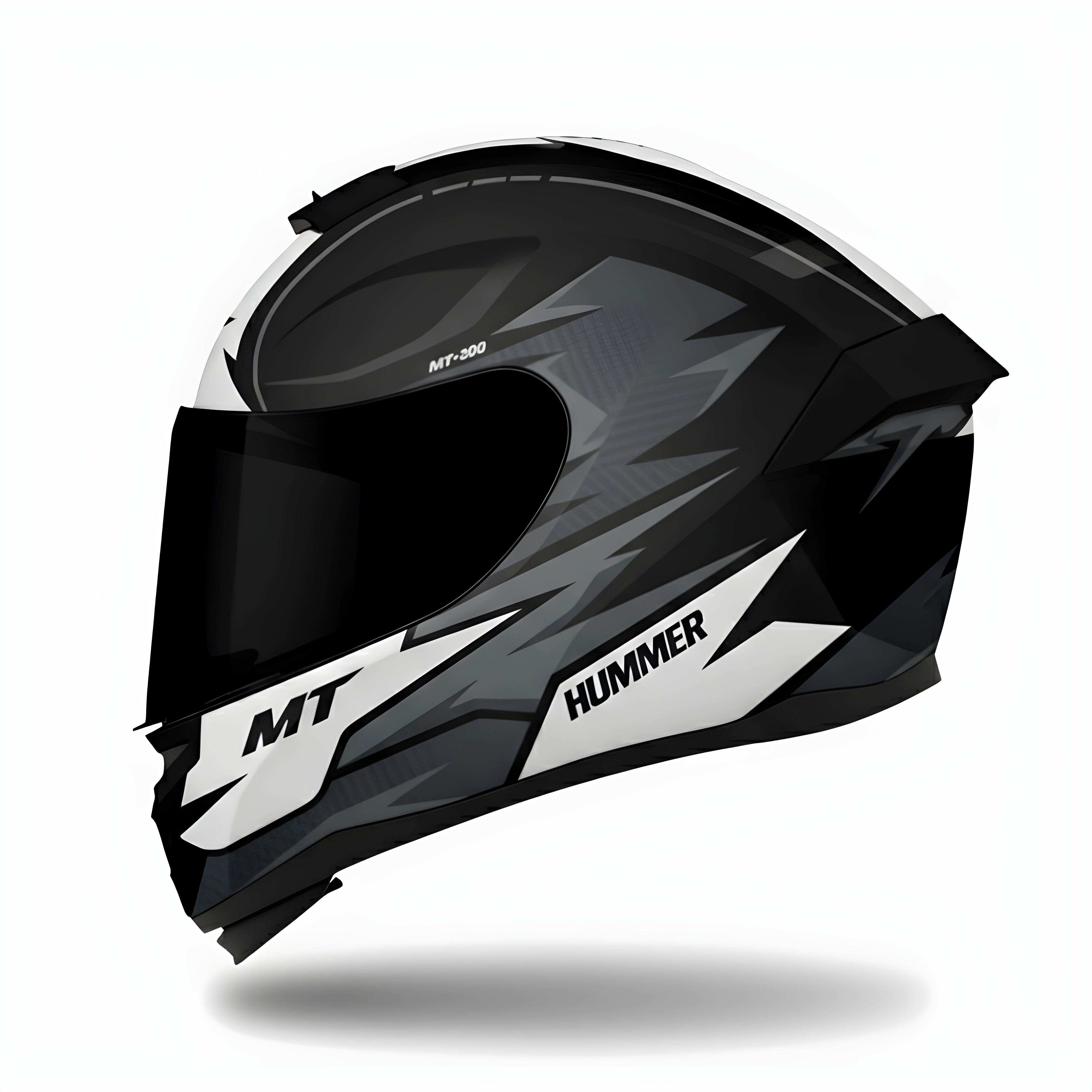 MT Hummer Shine B0 Motorcycle Full Face Helmet | Gloss Black Gery