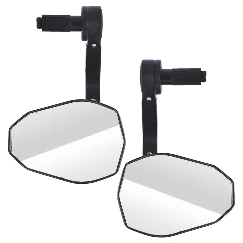 LGP Bar End Pentagon Mirrors for Motorcycles (Universal Fit) – Set of 2