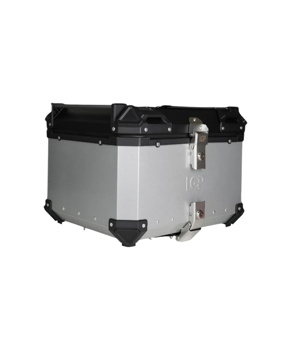 LGP Plain Type Universal Silver 45L Aluminum Top Box – Heavy-Duty Motorcycle Luggage