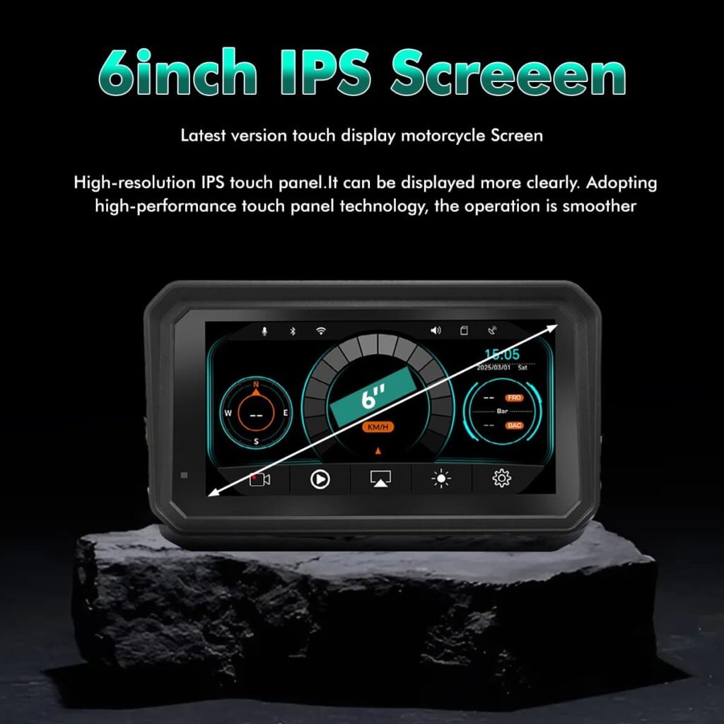 Simtac M8DT Quick Detachable Motorcycle GPS with CarPlay & Android Auto