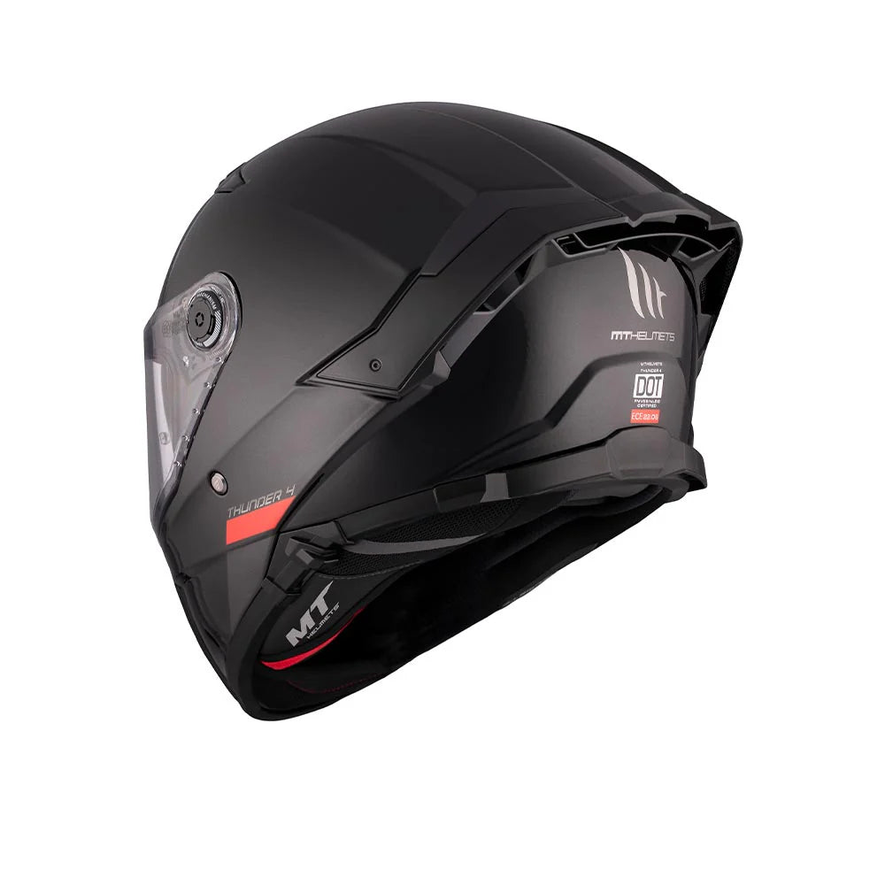 MT Thunder 4 SV A1 Solid Gloss Helmet | ECE 22.06, DOT & ISI Certified