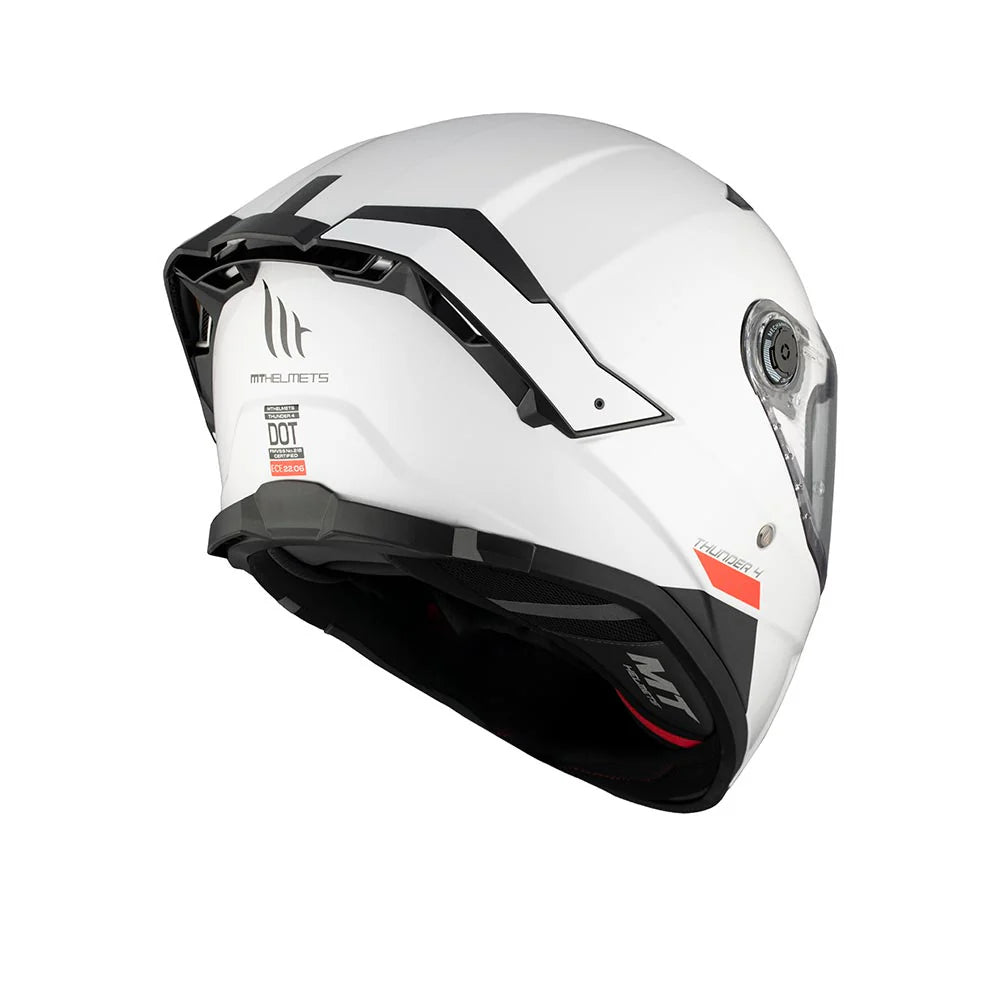 MT Thunder 4 SV A0 Solid Gloss PEARL WHITE Motorcycle Riding Helmet