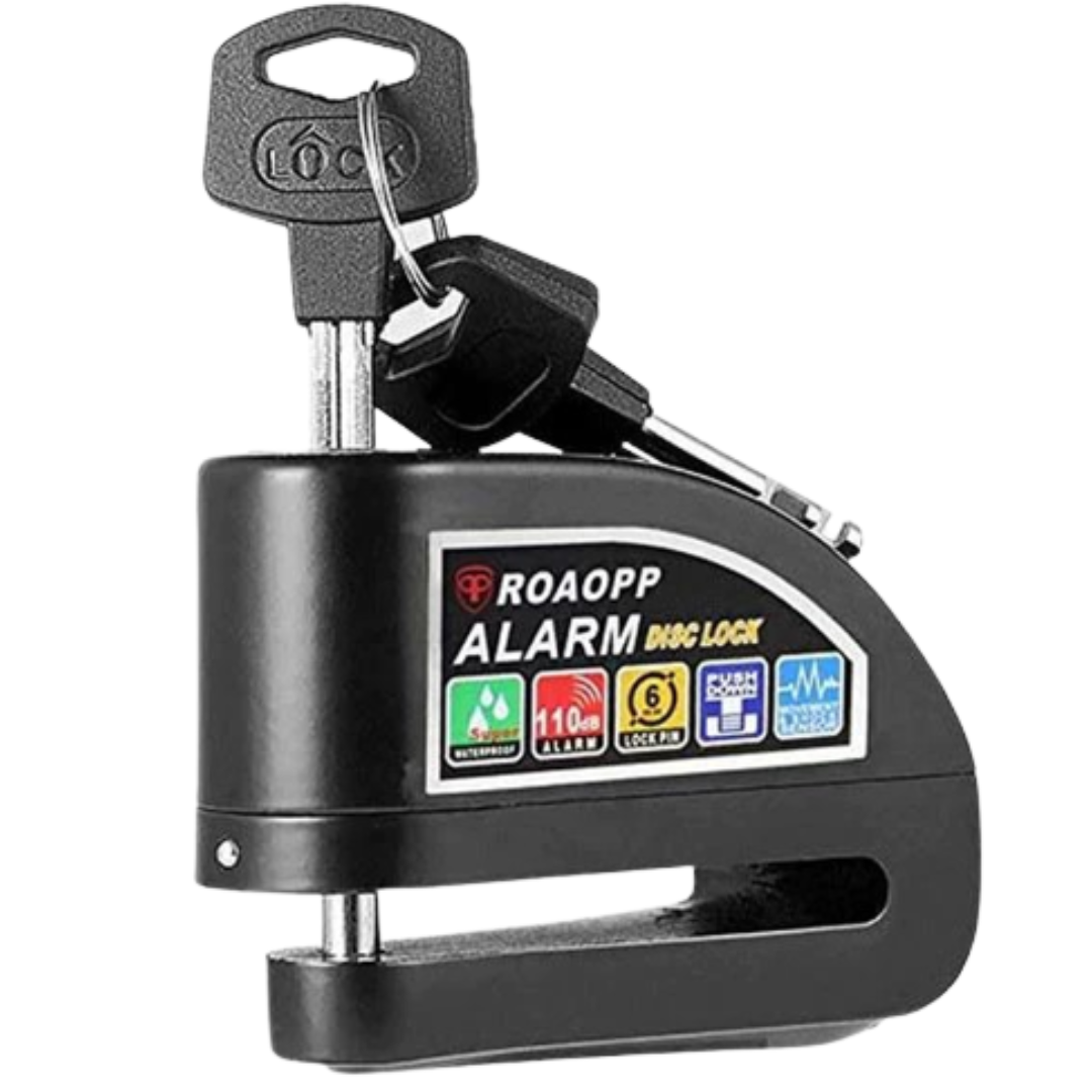 Bicycle disc lock deals alarm