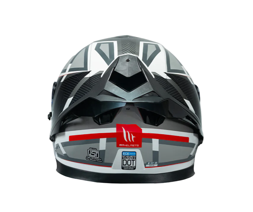 MT THUNDER 3 SV PRO MOTORCYCLE FULL FACE HELMET - Nova A2 Gloss White Grey Red Helmet