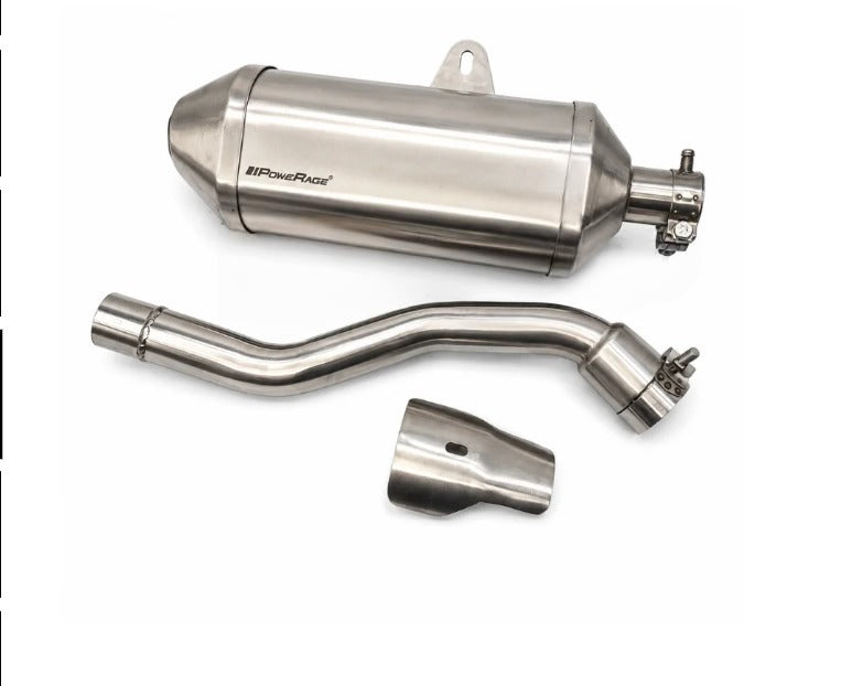 Powerage Performance Slip-On Exhaust for Hero Xpulse 210 | Brushed Stainless Steel Finish
