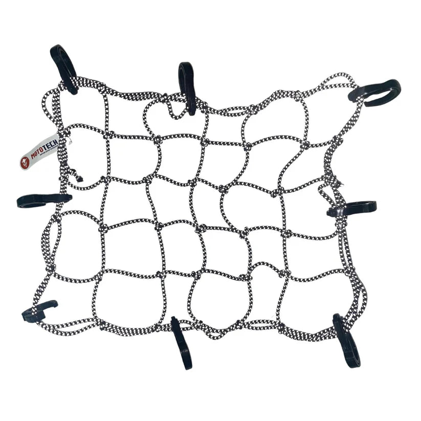 Mototech Reflective Flexi Hook Bungee Net - 15"x12" - Black