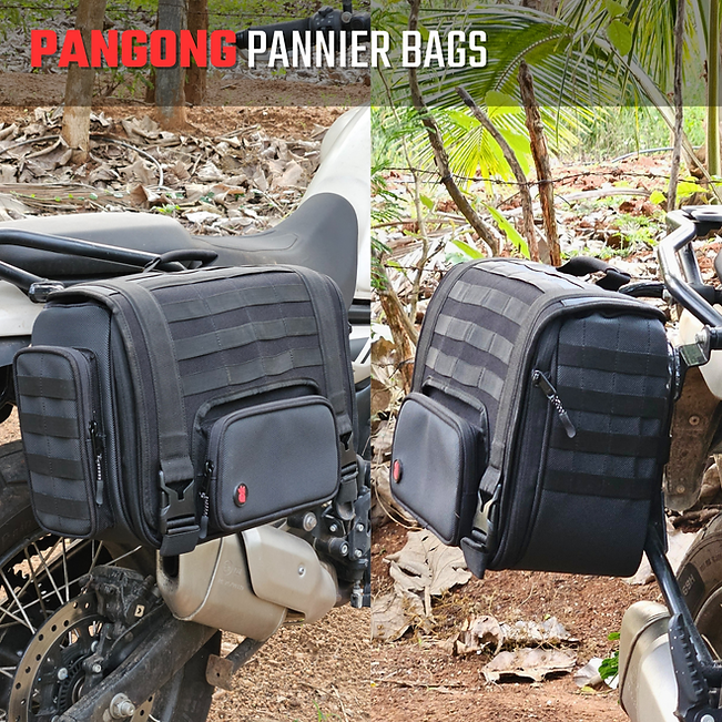 RiderZone Pangong Waterproof Motorcycle Pannier Bags (40L Expandable)