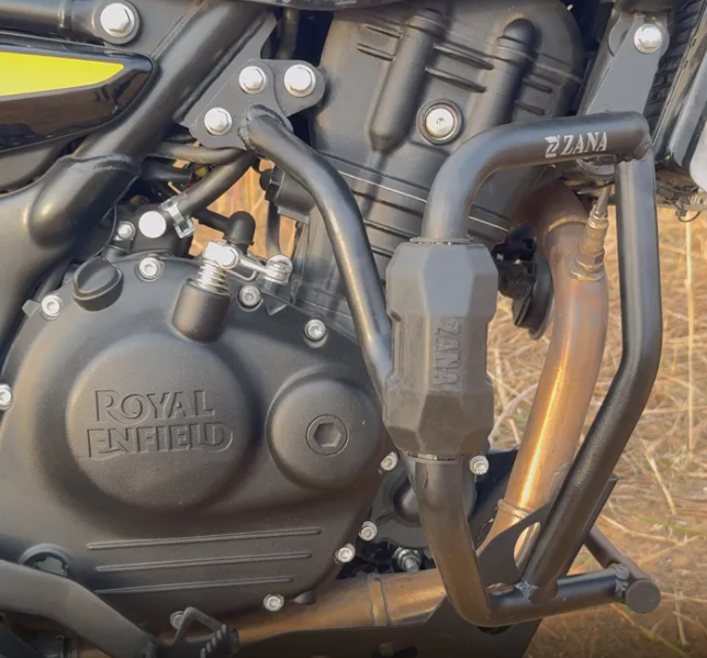 Crash Guard for Himalayan 450 with Slider Puck – Black Texture Mild Steel