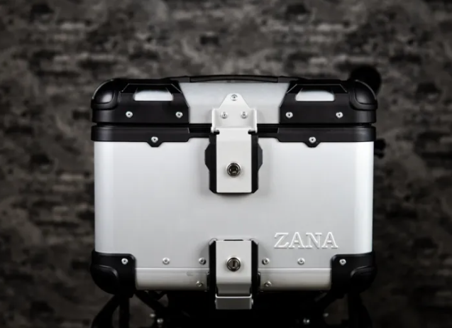 ZANA Aluminium Top Box 45 Litre (Silver, L-Flat) with Back Rest Cushion