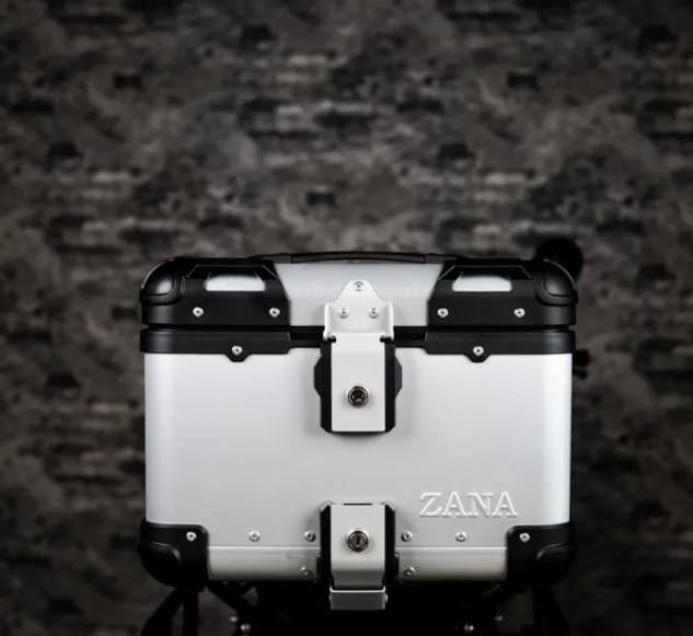 ZANA Top Box Aluminium Silver (45L) R-Flat with Backrest Cushion