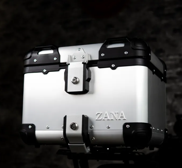 ZANA Top Box Aluminium Silver (45L) R-Flat with Backrest Cushion