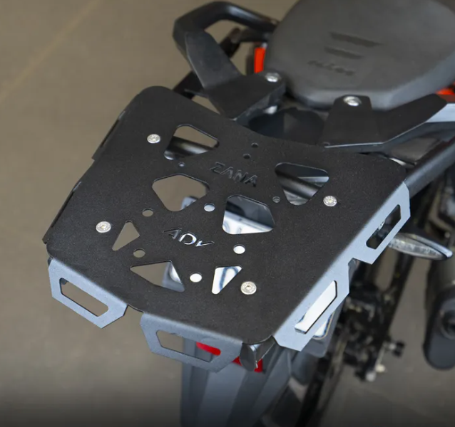 ZANA Top Rack V2 with MS Plate (Matte Black Texture) for KTM ADV 250/390/390X – Compatible with Grab Rail