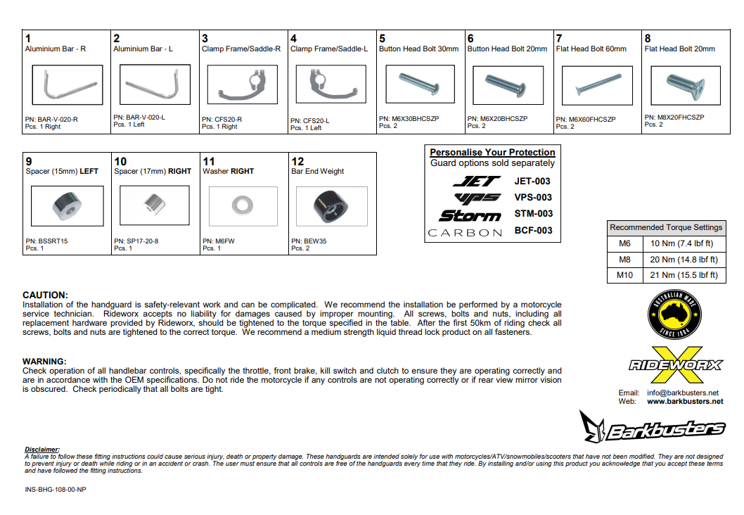 Hardware Kit – Two Point Mount (BHG-108)