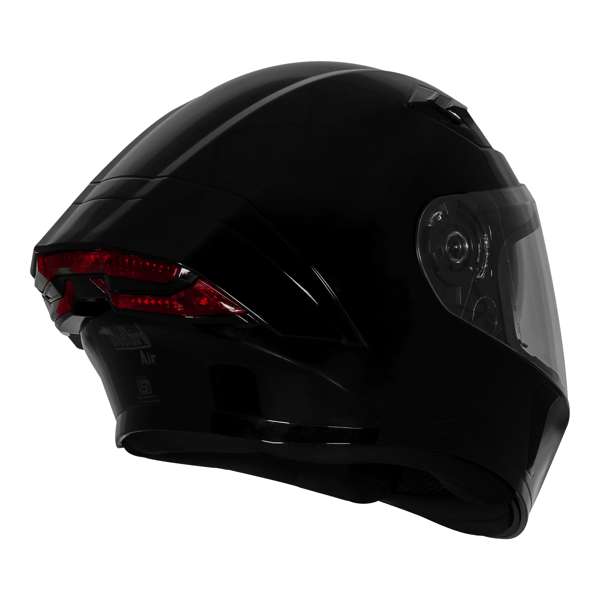 Steelbird Air SBA-11 ISS LT Glossy Black Helmet with LED Light
