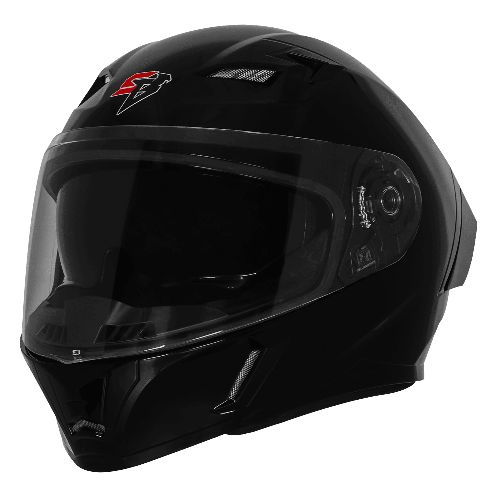 Steelbird Air SBA-11 ISS LT Glossy Black Helmet with LED Light