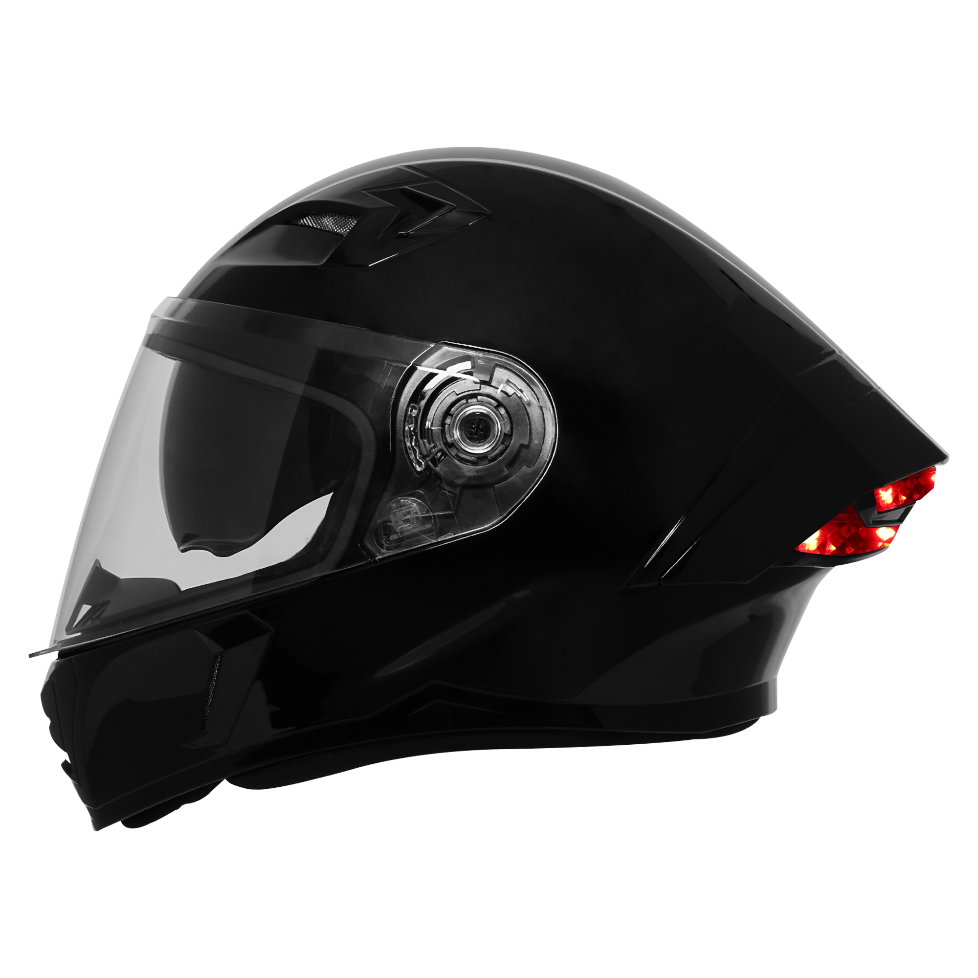 Steelbird Air SBA-11 ISS LT Glossy Black Helmet with LED Light