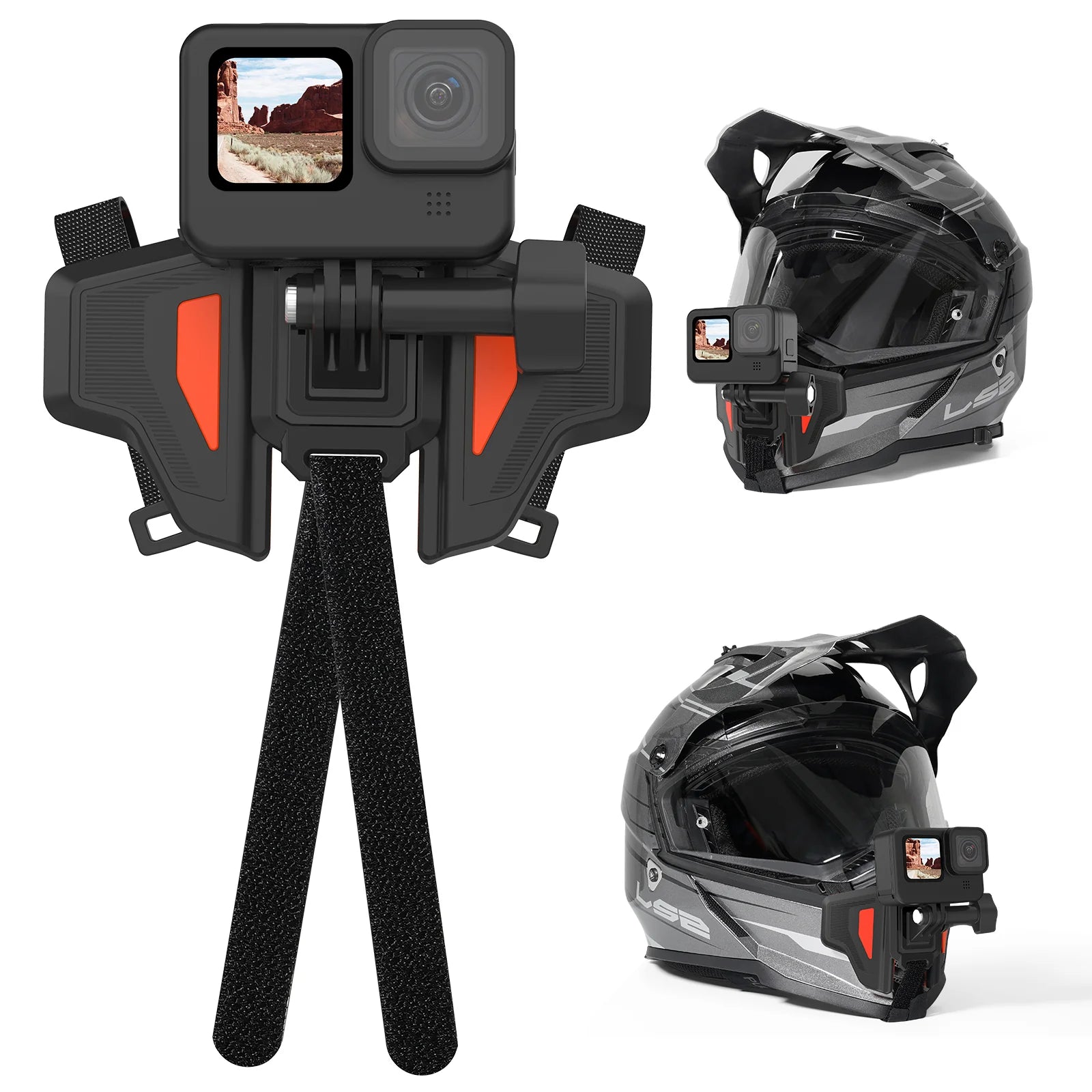 TELESIN Motorcycle Helmet Chin Strap Mount for Action Camera