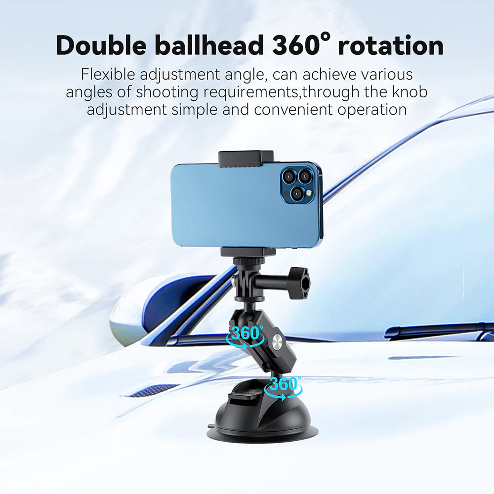 TELESIN Upgraded General Suction Cup Mount for Action Cameras