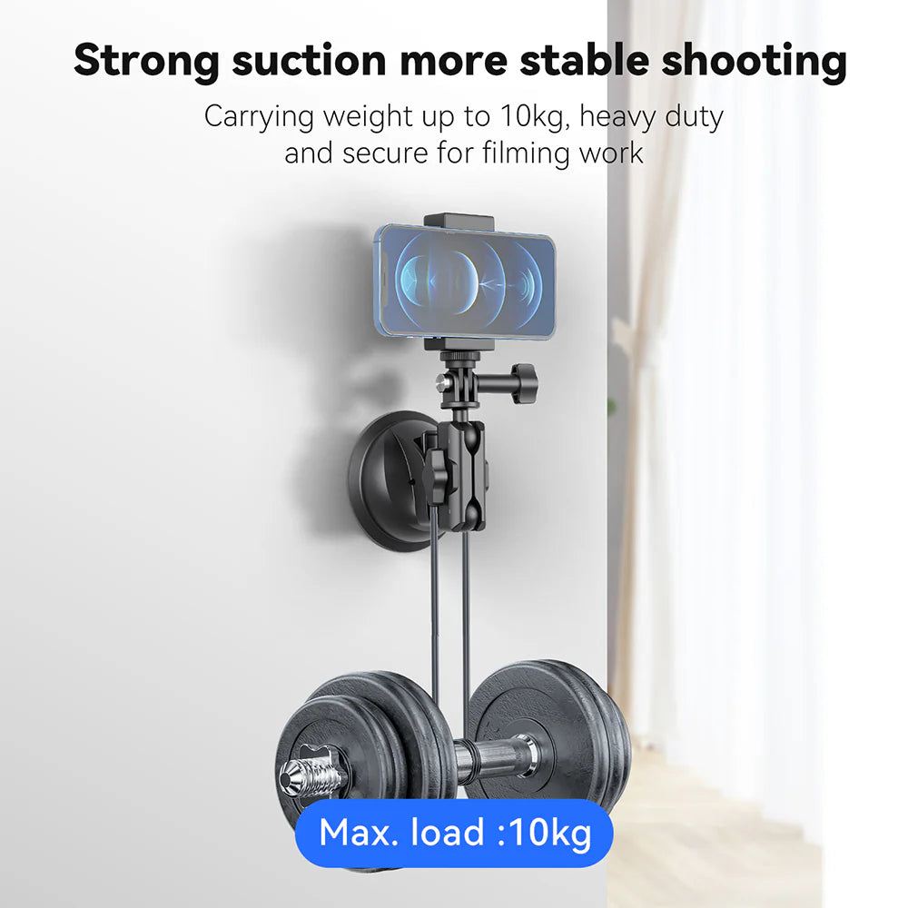 TELESIN Upgraded General Suction Cup Mount for Action Cameras