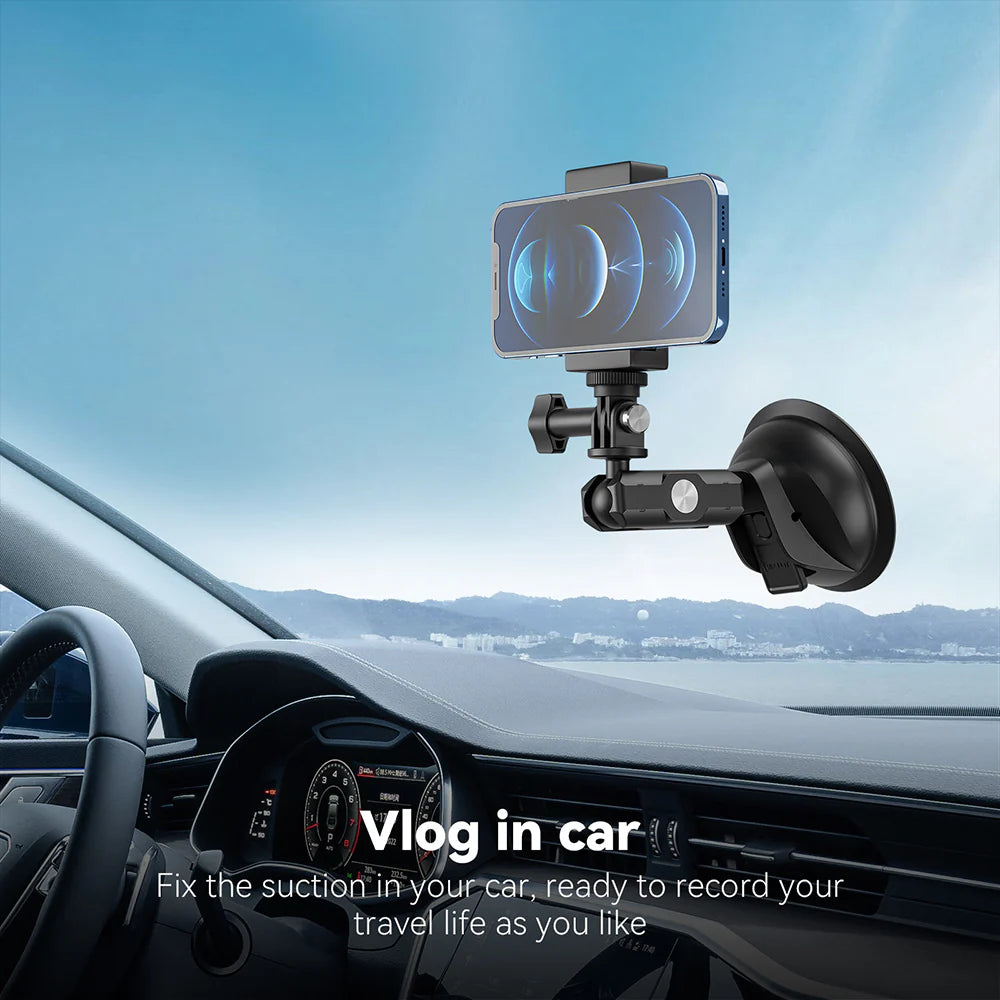 TELESIN Upgraded General Suction Cup Mount for Action Cameras