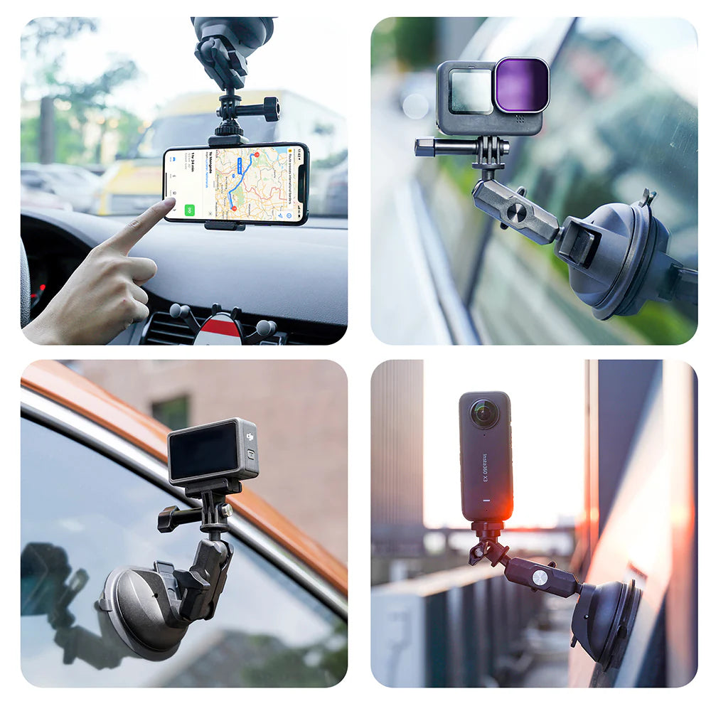 TELESIN Upgraded General Suction Cup Mount for Action Cameras