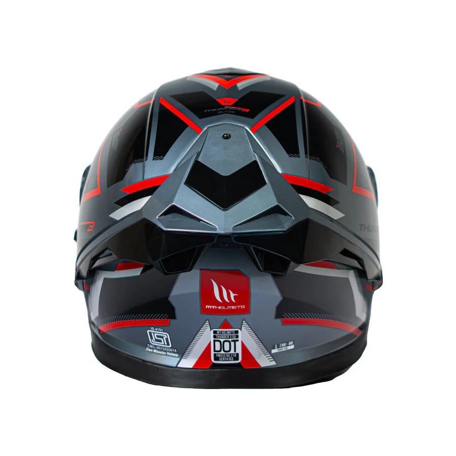 MT Thunder 3 Sv PRO Blaze C2 Gloss Grey Black Red Full Face Helmet.